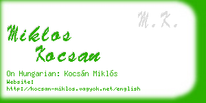 miklos kocsan business card