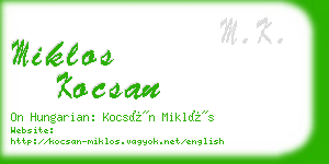 miklos kocsan business card